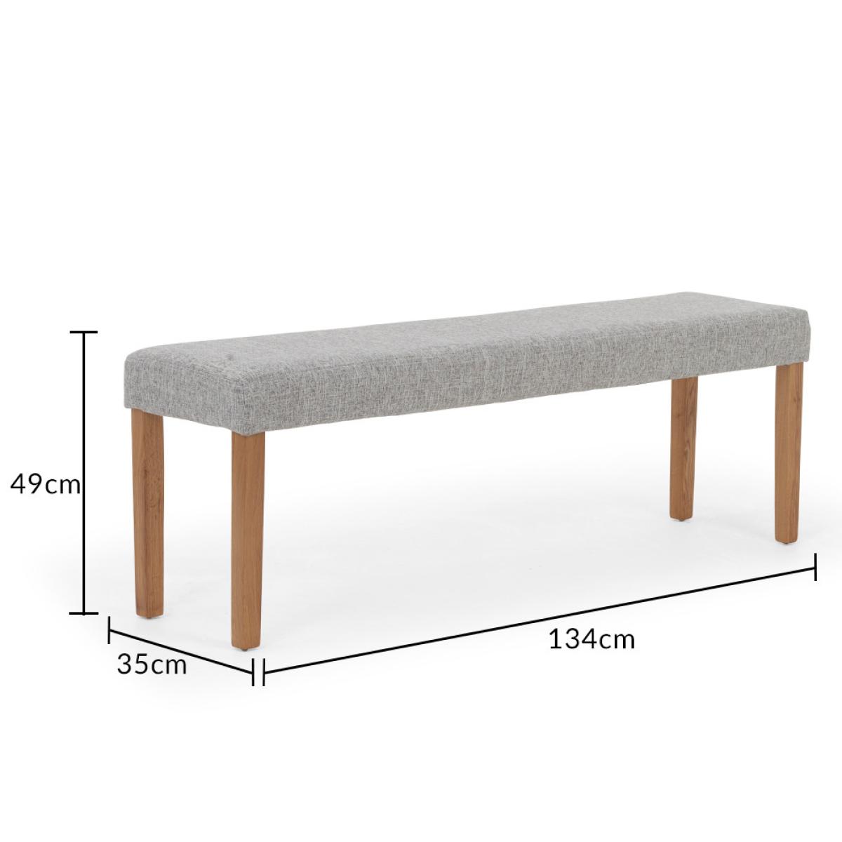 Oxford Solid Oak 150cm Dining Table with 2 Grey Lila Chairs with 2 Grey Benches – image 30