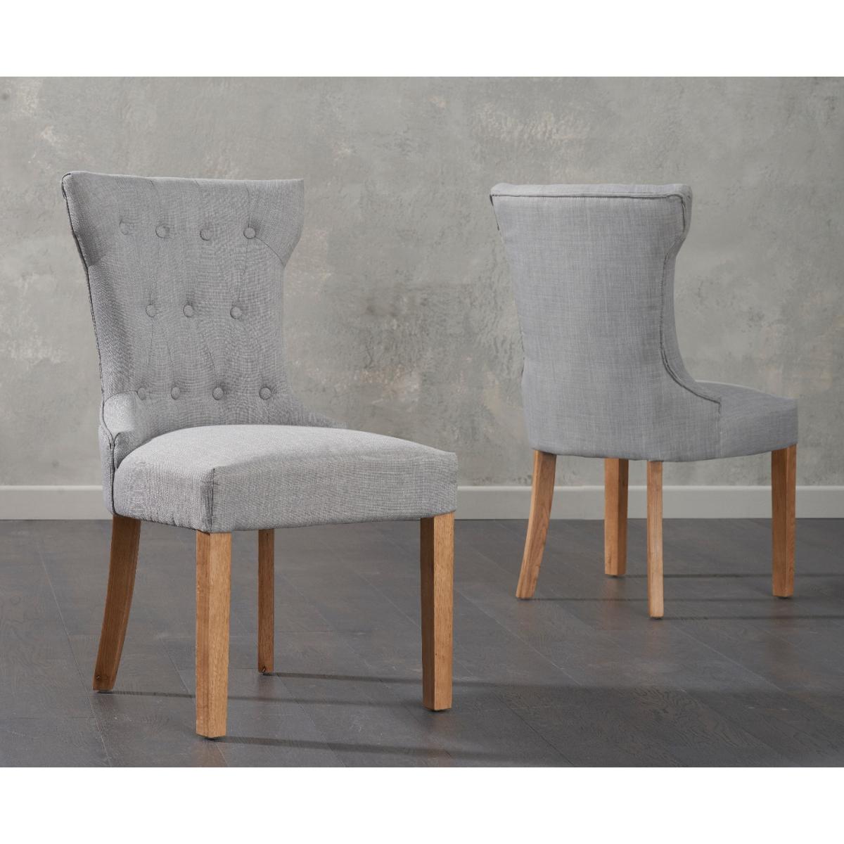 Verona 150cm Solid Oak Dining Table With 6 Grey Clara Fabric Chairs – image 4