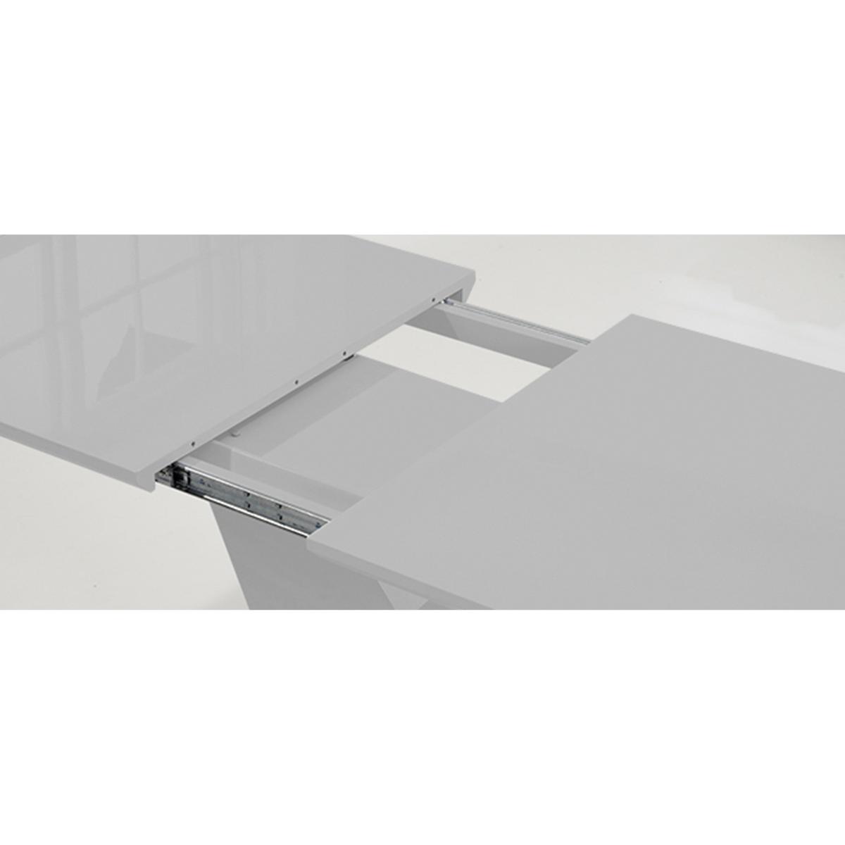 Harmony 160cm Extending Light Grey High Gloss Dining Table With 10 Ivory White Hampstead Z Chairs – image 11