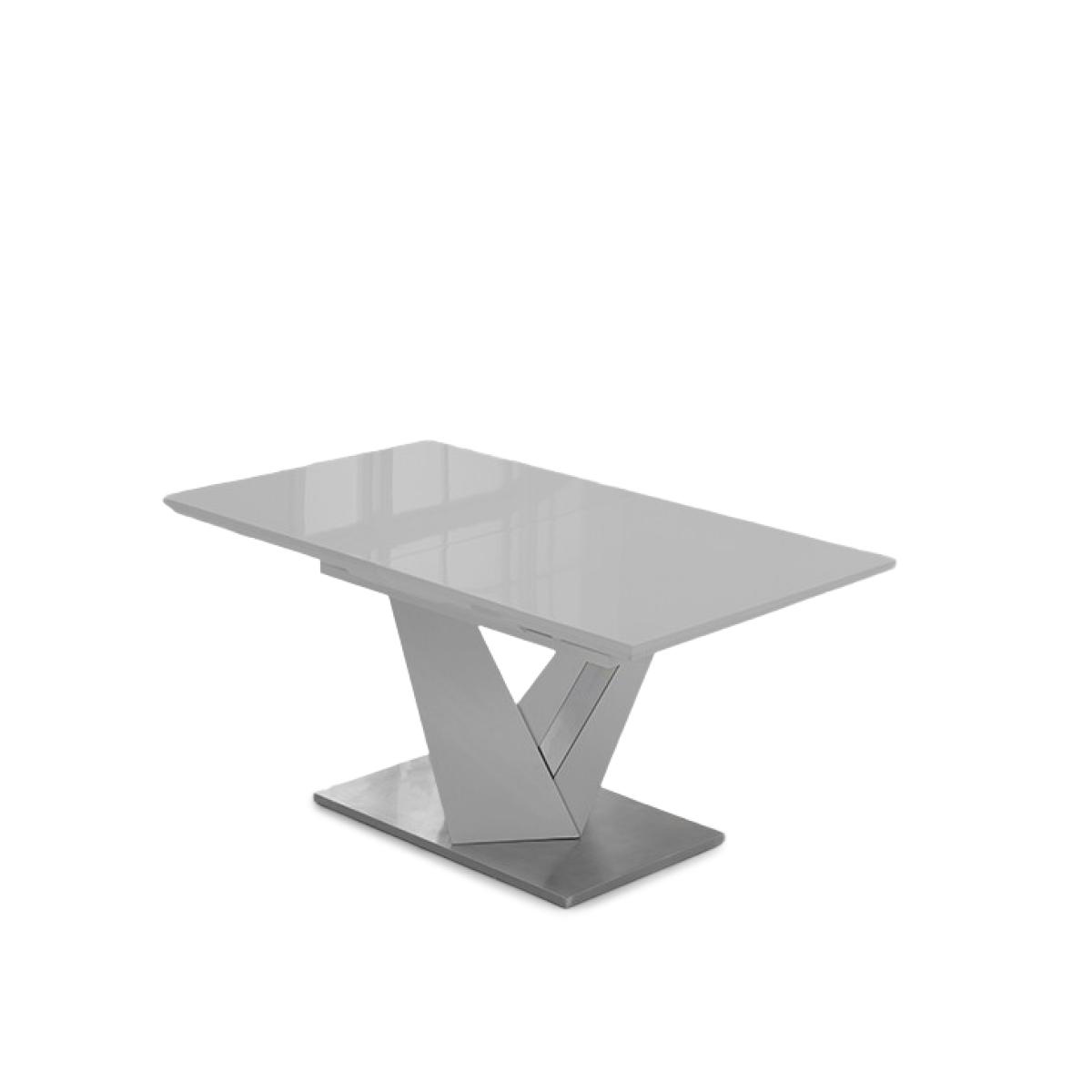 Harmony 160cm Extending Light Grey High Gloss Dining Table With 10 Ivory White Hampstead Z Chairs – image 13