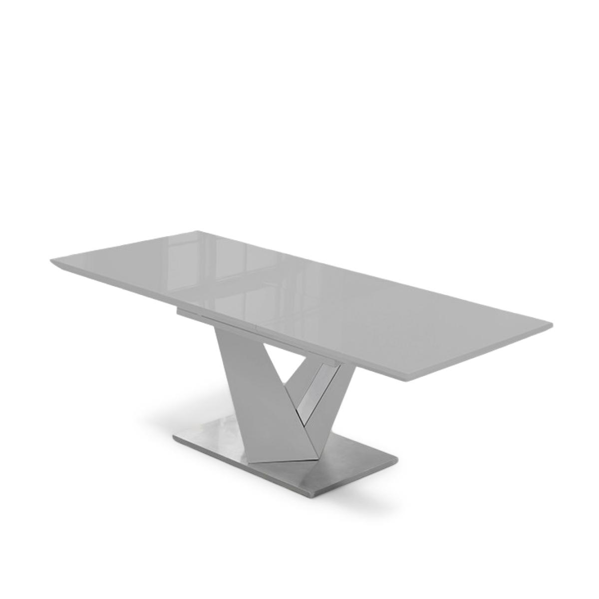 Harmony 160cm Extending Light Grey High Gloss Dining Table With 10 Ivory White Hampstead Z Chairs – image 14