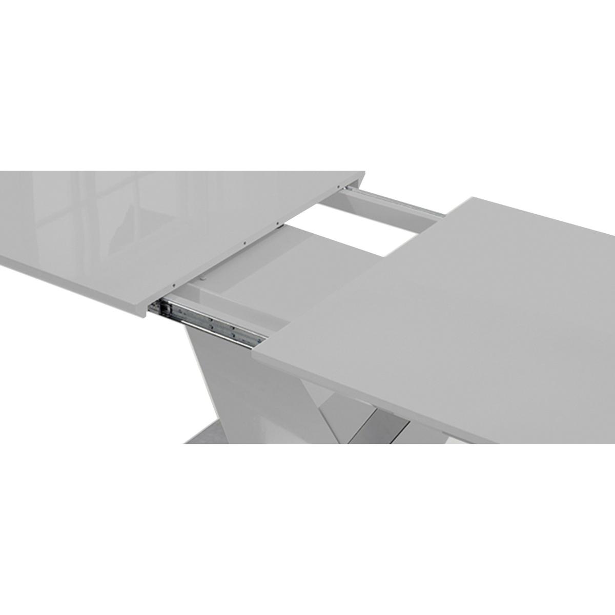 Harmony 160cm Extending Light Grey High Gloss Dining Table With 10 Ivory White Hampstead Z Chairs – image 17