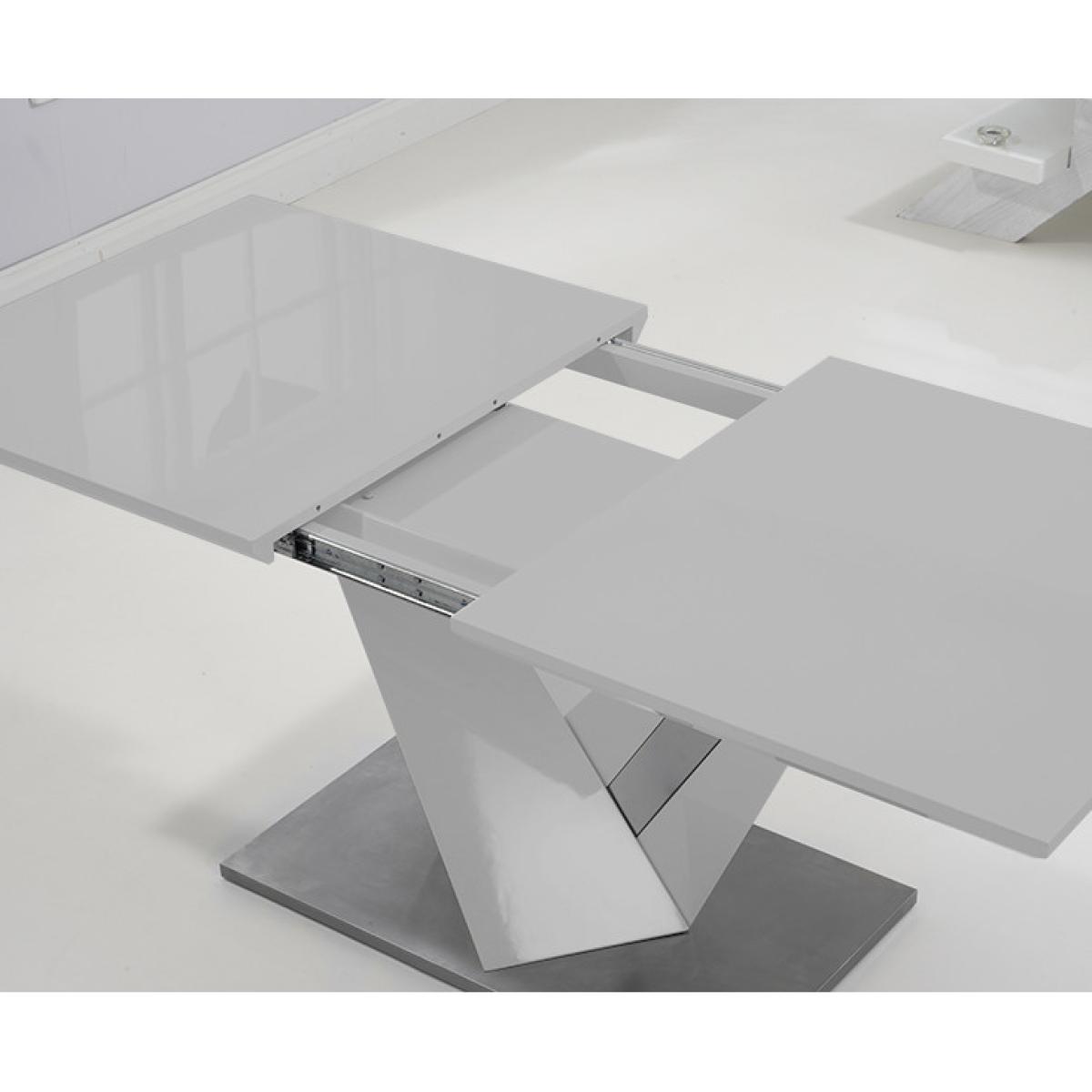 Harmony 160cm Extending Light Grey High Gloss Dining Table With 10 Ivory White Hampstead Z Chairs – image 6