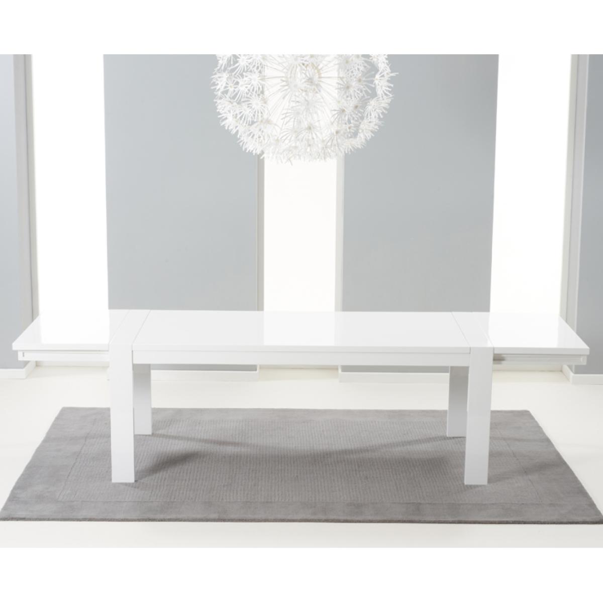 Extending Baltimore 200cm White High Gloss Dining Table With 4 Black Austin Chairs – image 14