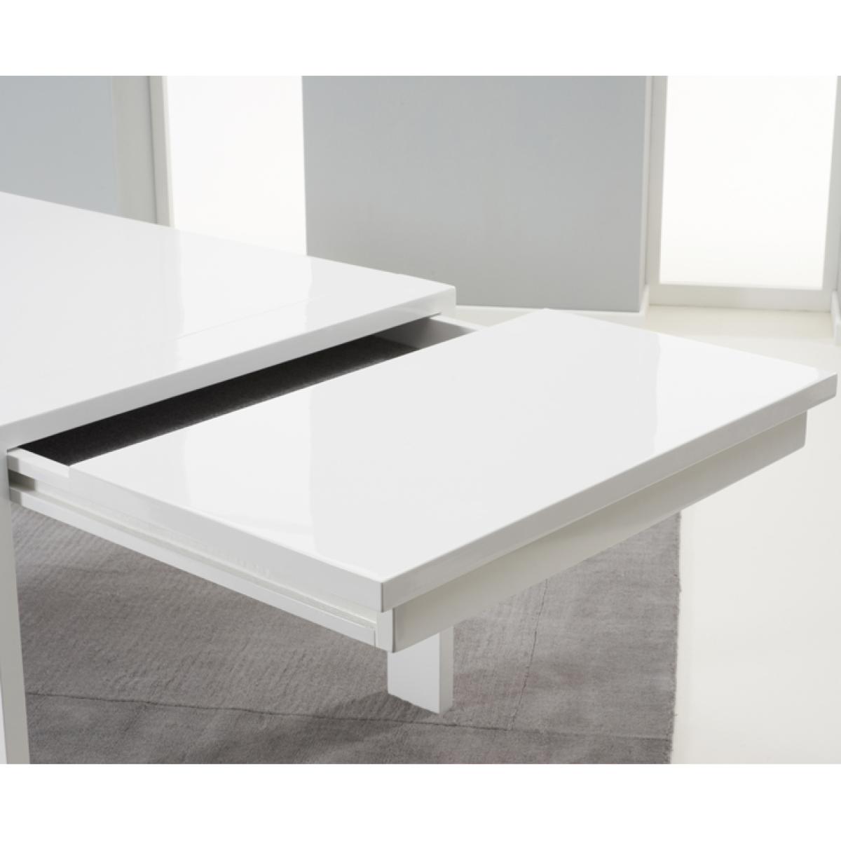 Extending Baltimore 200cm White High Gloss Dining Table With 4 Black Austin Chairs – image 15