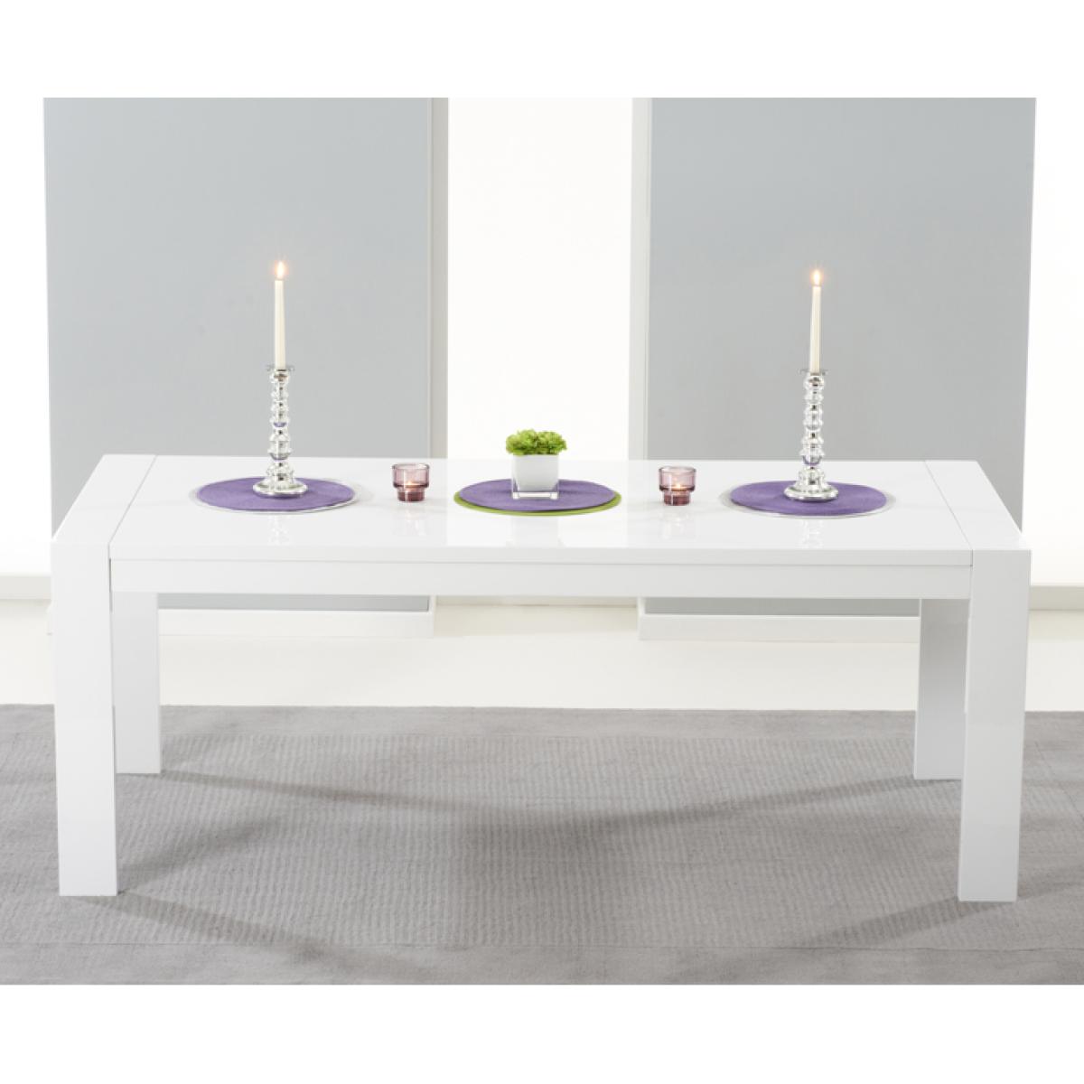 Extending Baltimore 200cm White High Gloss Dining Table With 4 Black Austin Chairs – image 4