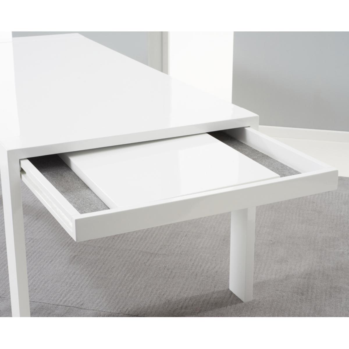 Extending Baltimore 200cm White High Gloss Dining Table With 4 Black Austin Chairs – image 6