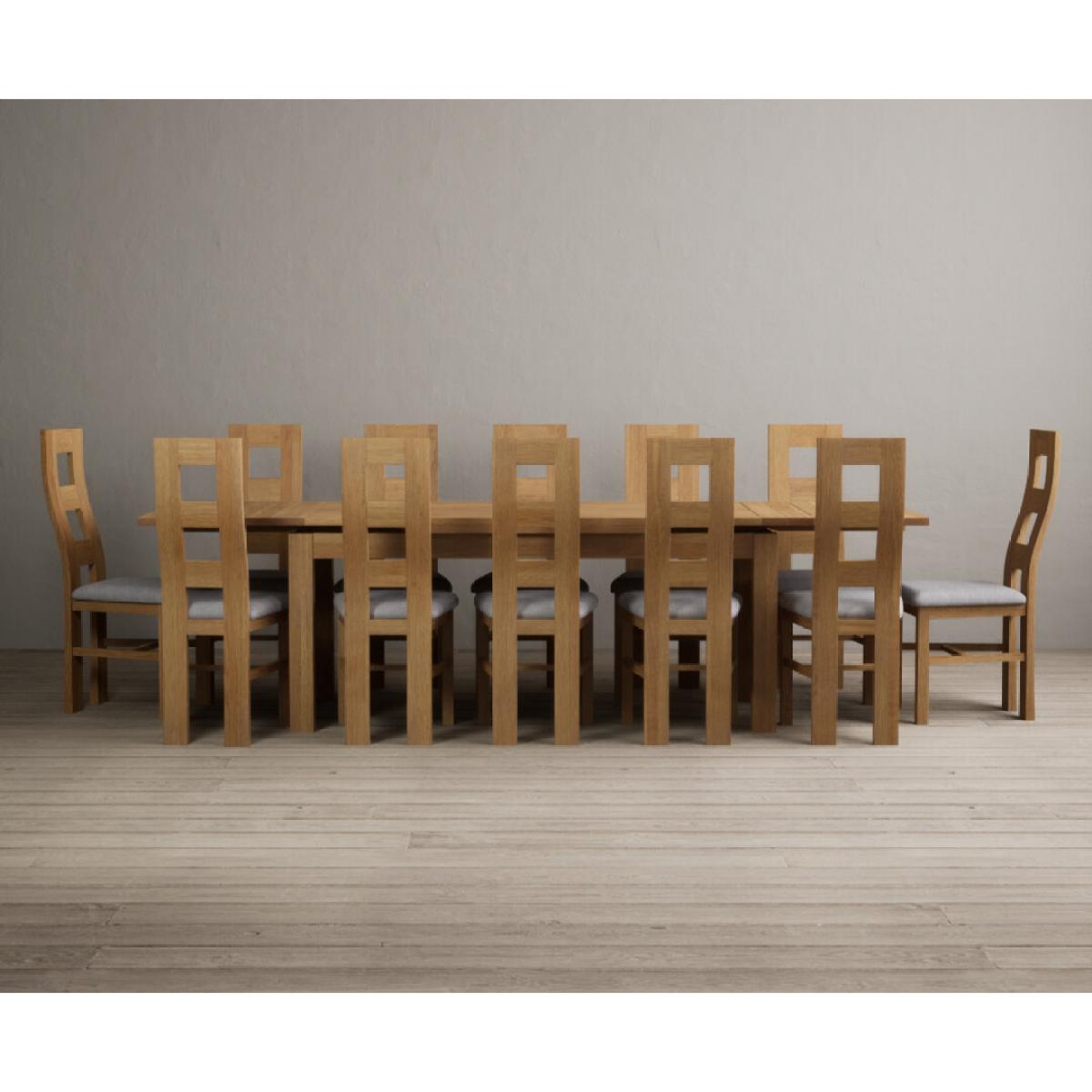 Extending Buxton 180cm Solid Oak Dining Table with 8 Brown Natural Chairs – image 7