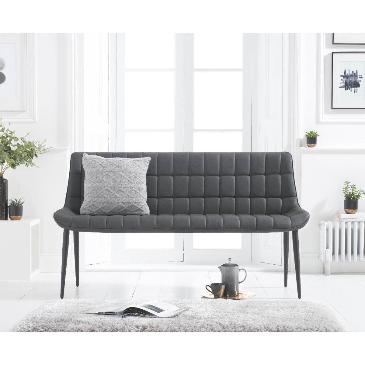 Thetford 180cm Oak Table With Heidi Grey Faux Leather Benches – image 15
