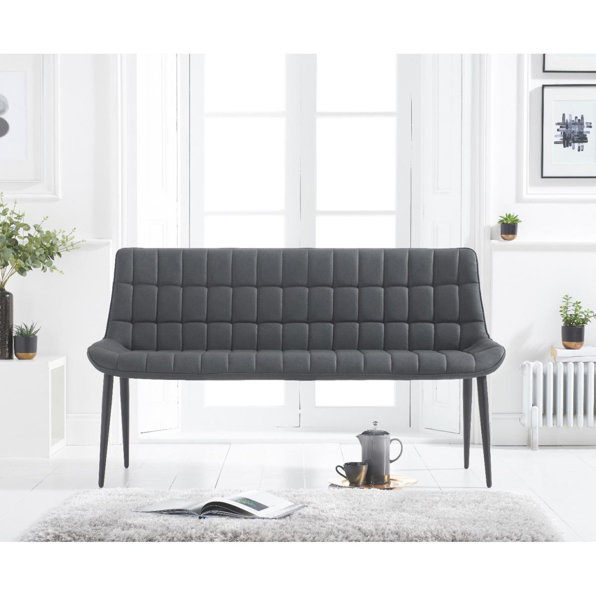 Thetford 180cm Oak Table With Heidi Grey Faux Leather Benches – image 16