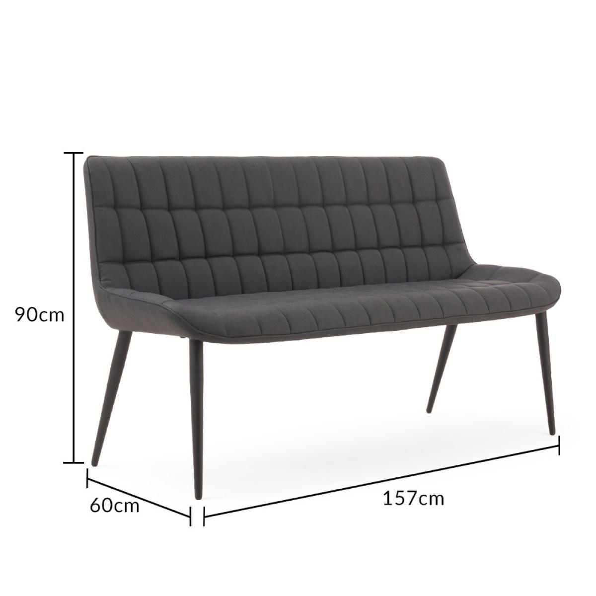 Thetford 180cm Oak Table With Heidi Grey Faux Leather Benches – image 22