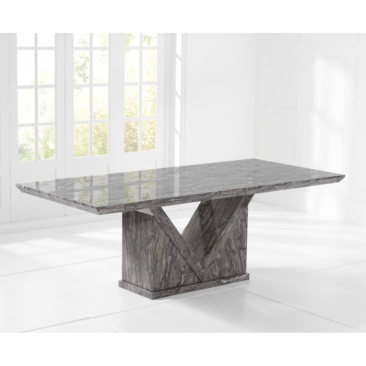 Mocha 220cm Grey Marble Dining Table With 8 Cream Francesca Chairs – image 11