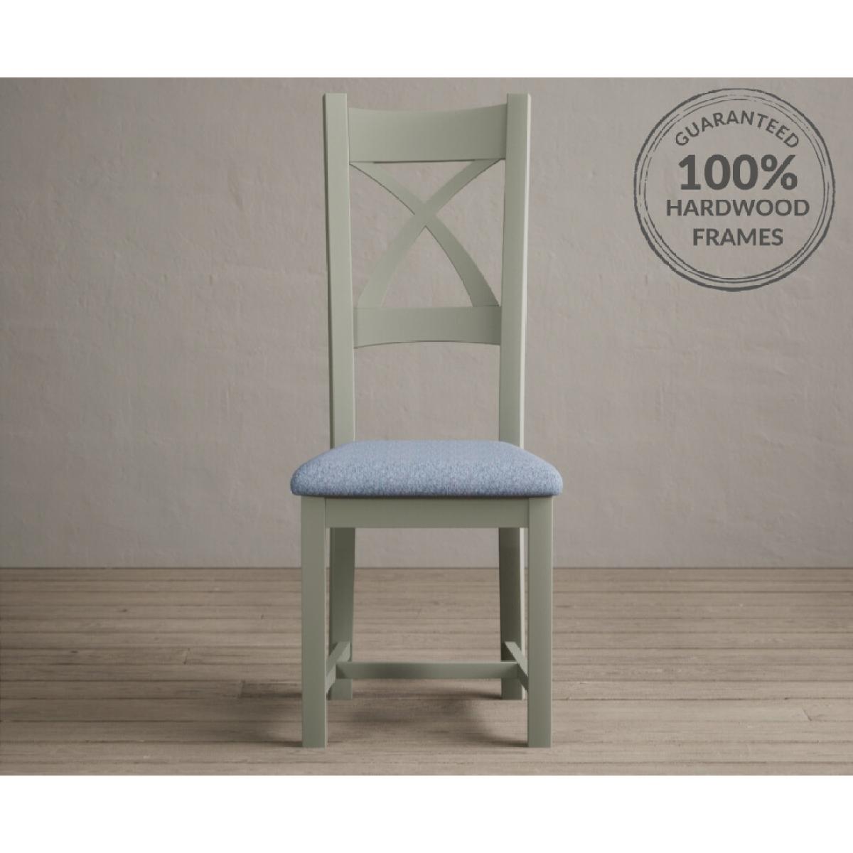 Extending Olympia 180cm Oak and Soft Green Painted Dining Table with 6 Linen Chairs – image 102