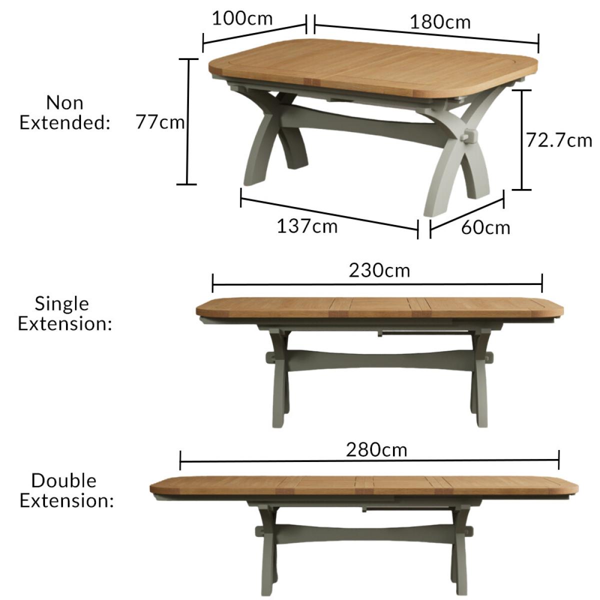 Extending Olympia 180cm Oak and Soft Green Painted Dining Table with 6 Linen Chairs – image 124