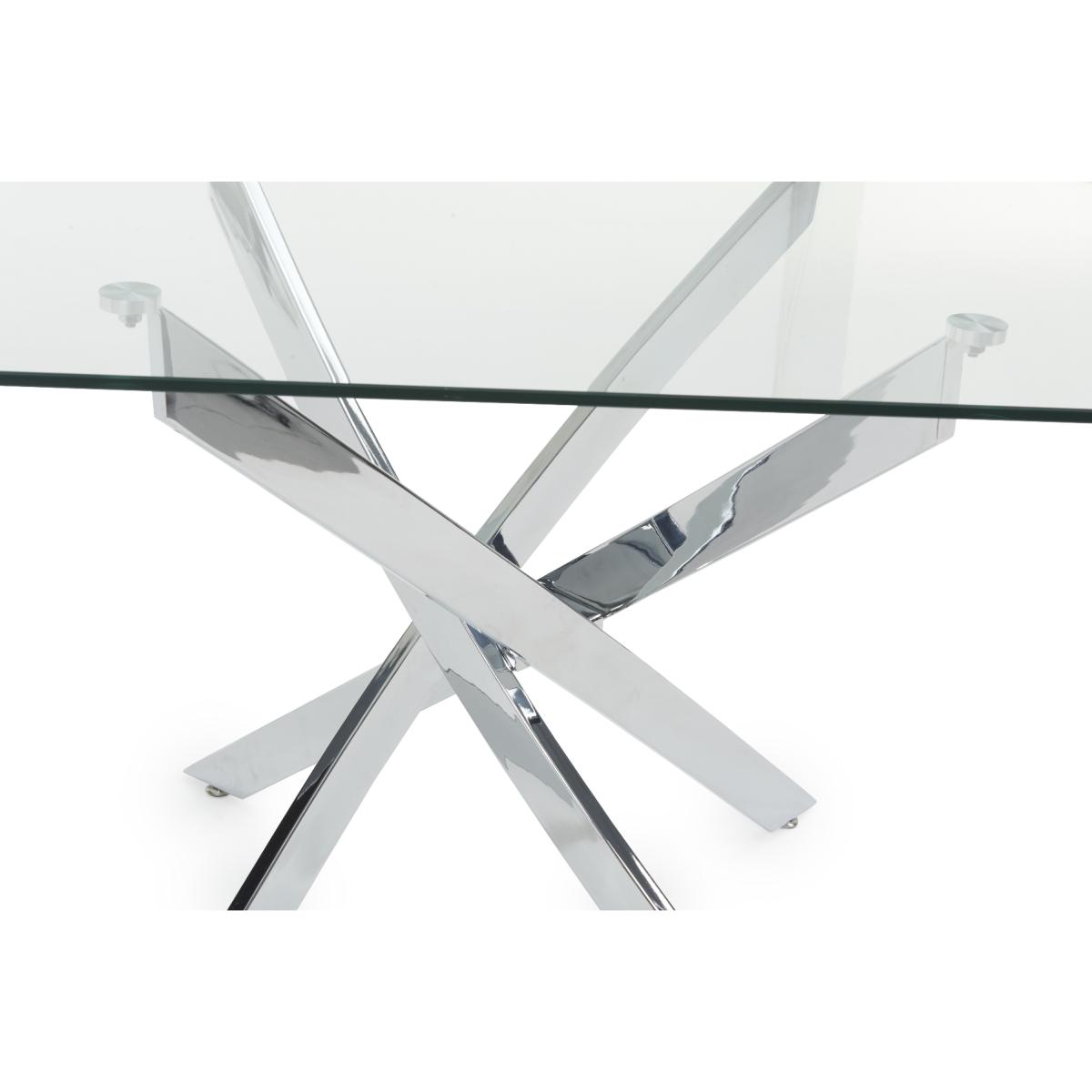 Denver 160cm Glass Dining Table With 8 Grey Cavello Chairs – image 13