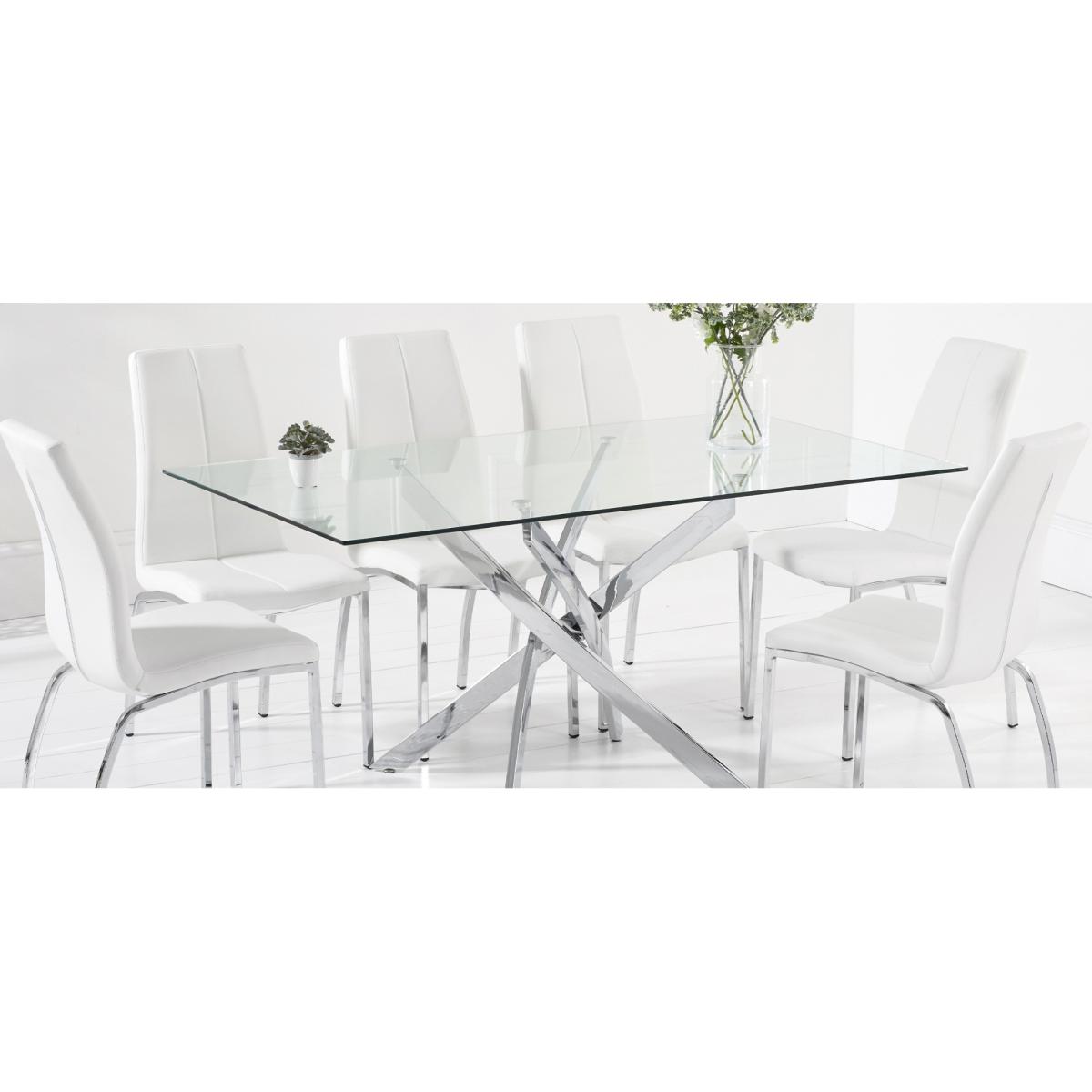 Denver 160cm Glass Dining Table With 8 Grey Cavello Chairs – image 19