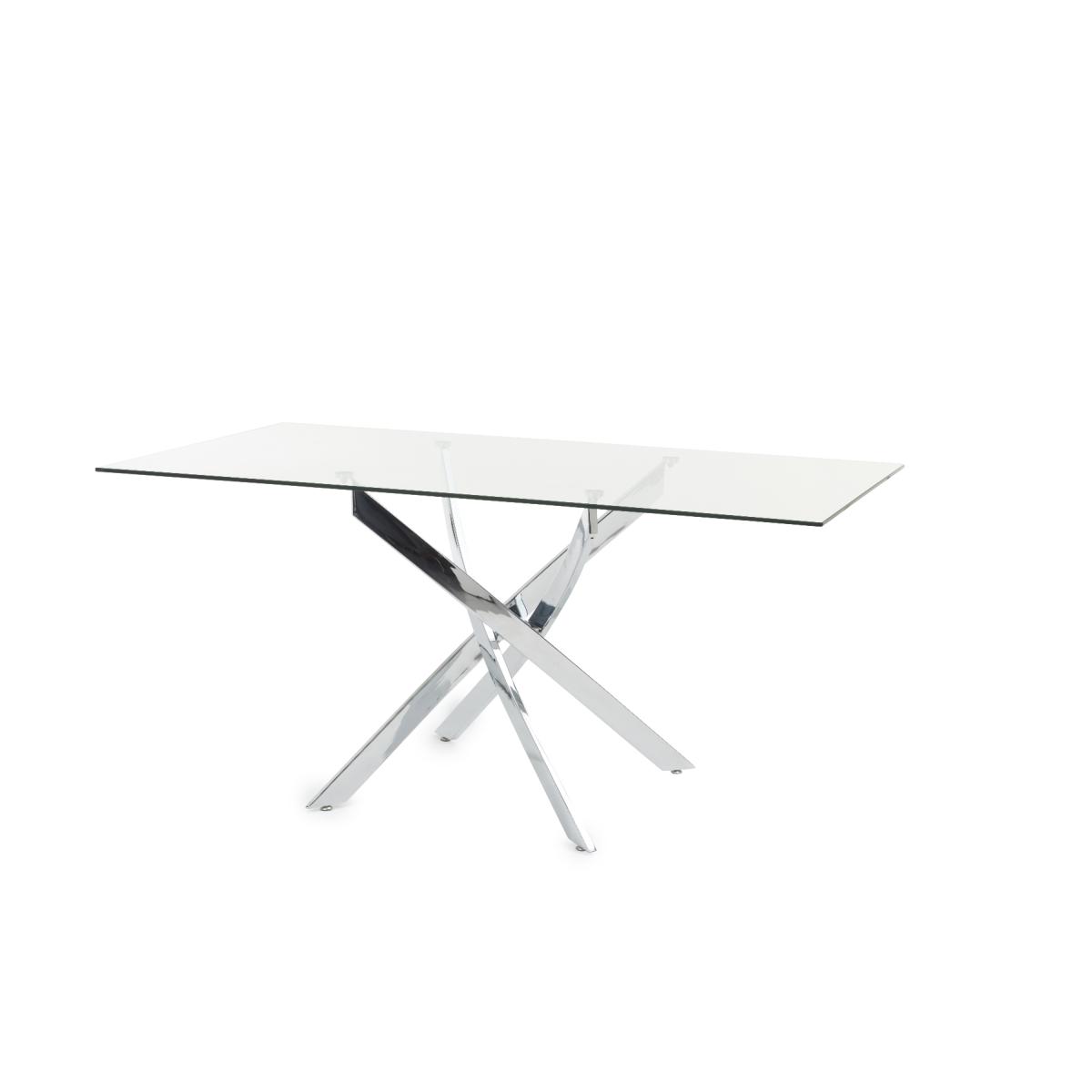 Denver 160cm Glass Dining Table With 8 Grey Cavello Chairs – image 10