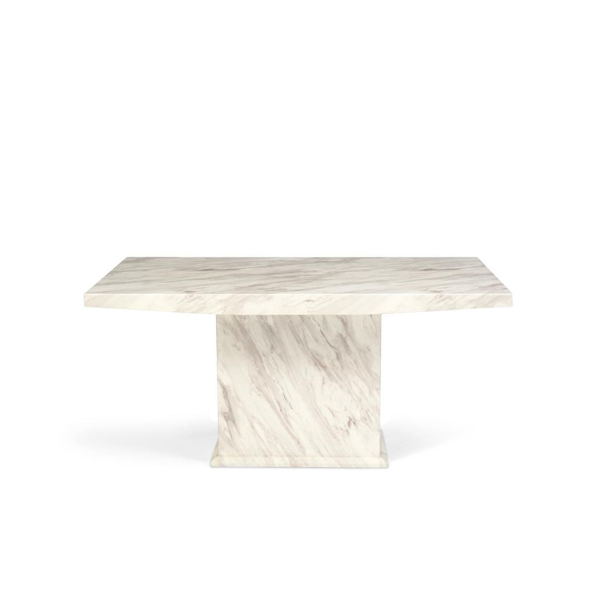 Marino 220cm Marble-Effect Dining Table With 10 White Malaga Chairs – image 15