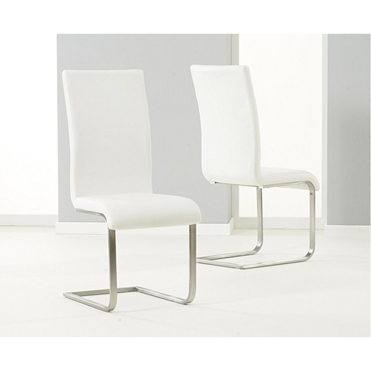 Marino 220cm Marble-Effect Dining Table With 10 White Malaga Chairs – image 4