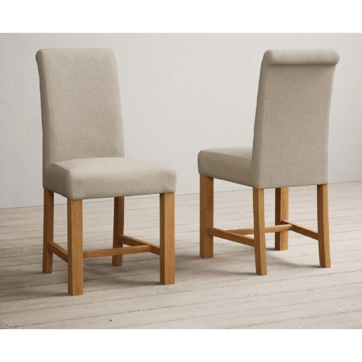 Thetford 180cm Oak Dining Table with 6 Natural Scroll Back Chairs – image 5