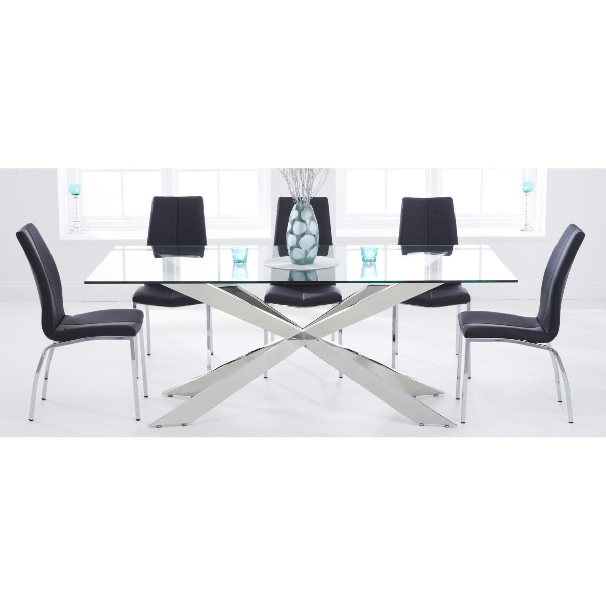 Juniper 160cm Glass Dining Table With 8 Grey Cavello Chairs – image 11