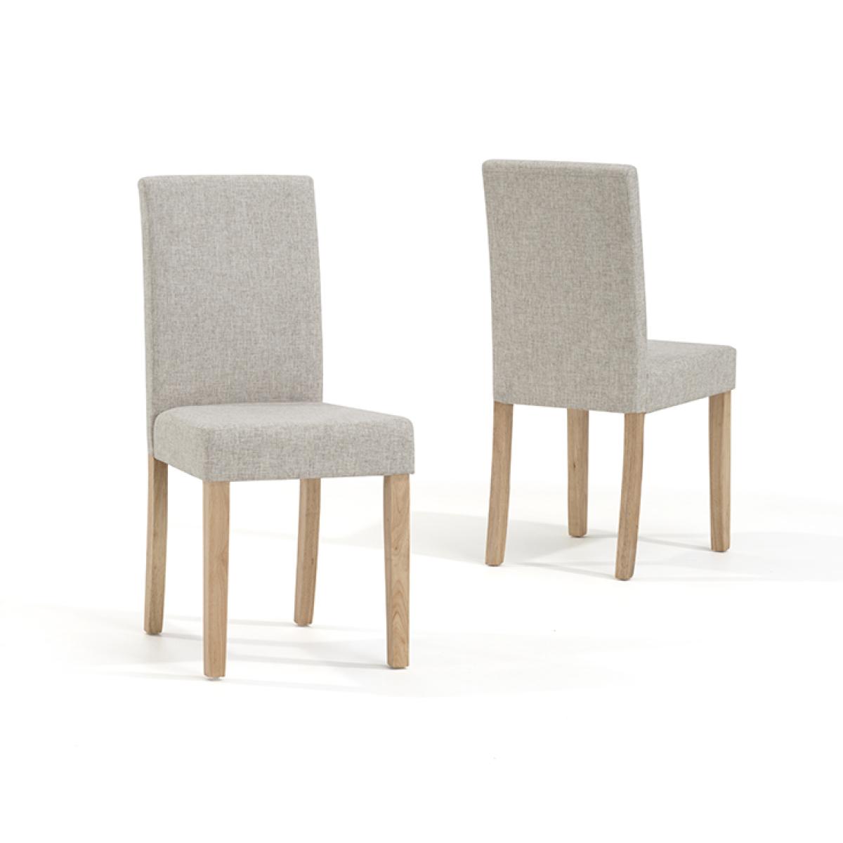 York 120cm Solid Oak Dining Table With 6 Natural Lila Fabric Chairs – image 12