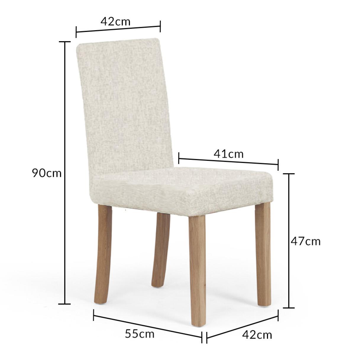 York 120cm Solid Oak Dining Table With 6 Natural Lila Fabric Chairs – image 27