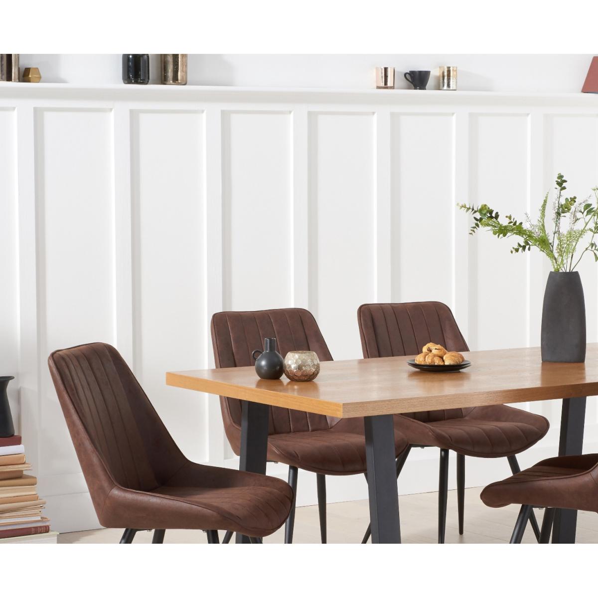 Urban 180cm Industrial Dining Table with Marcel Antique Chairs – image 2