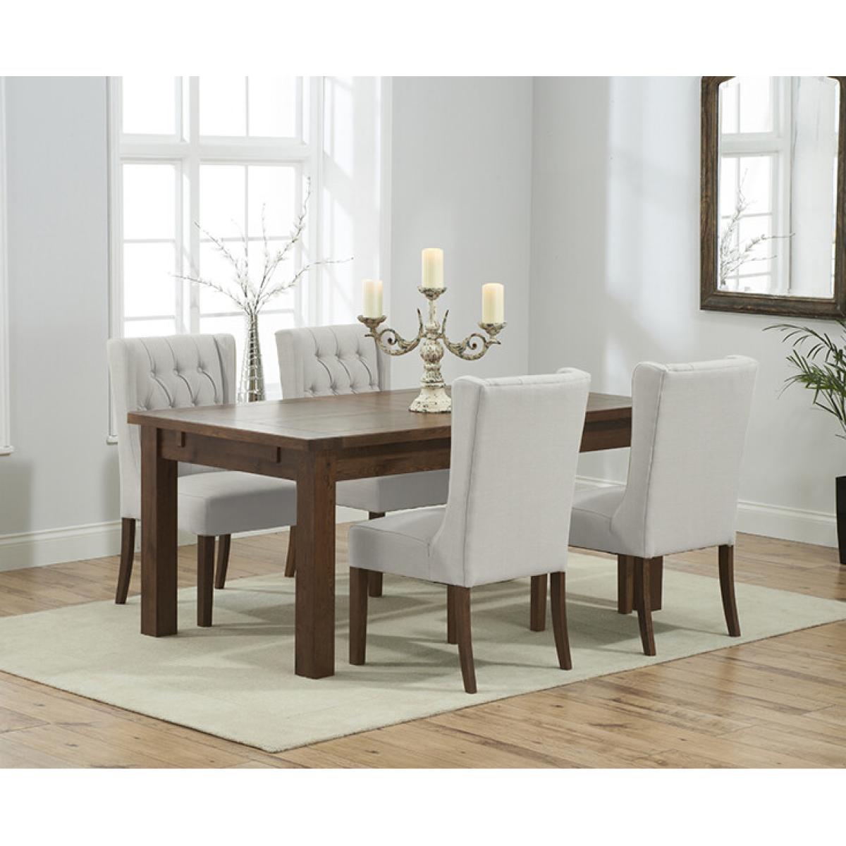 Kendal 150cm Solid Oak and Light Grey Painted Dining Table with 6 Light Grey Kendal Chairs – image 2