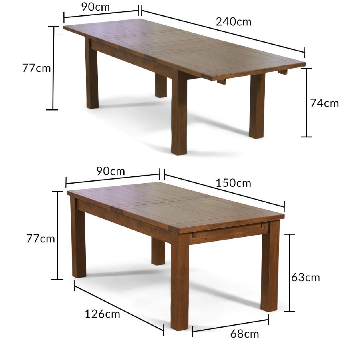 Kendal 150cm Solid Oak and Light Grey Painted Dining Table with 6 Light Grey Kendal Chairs – image 15