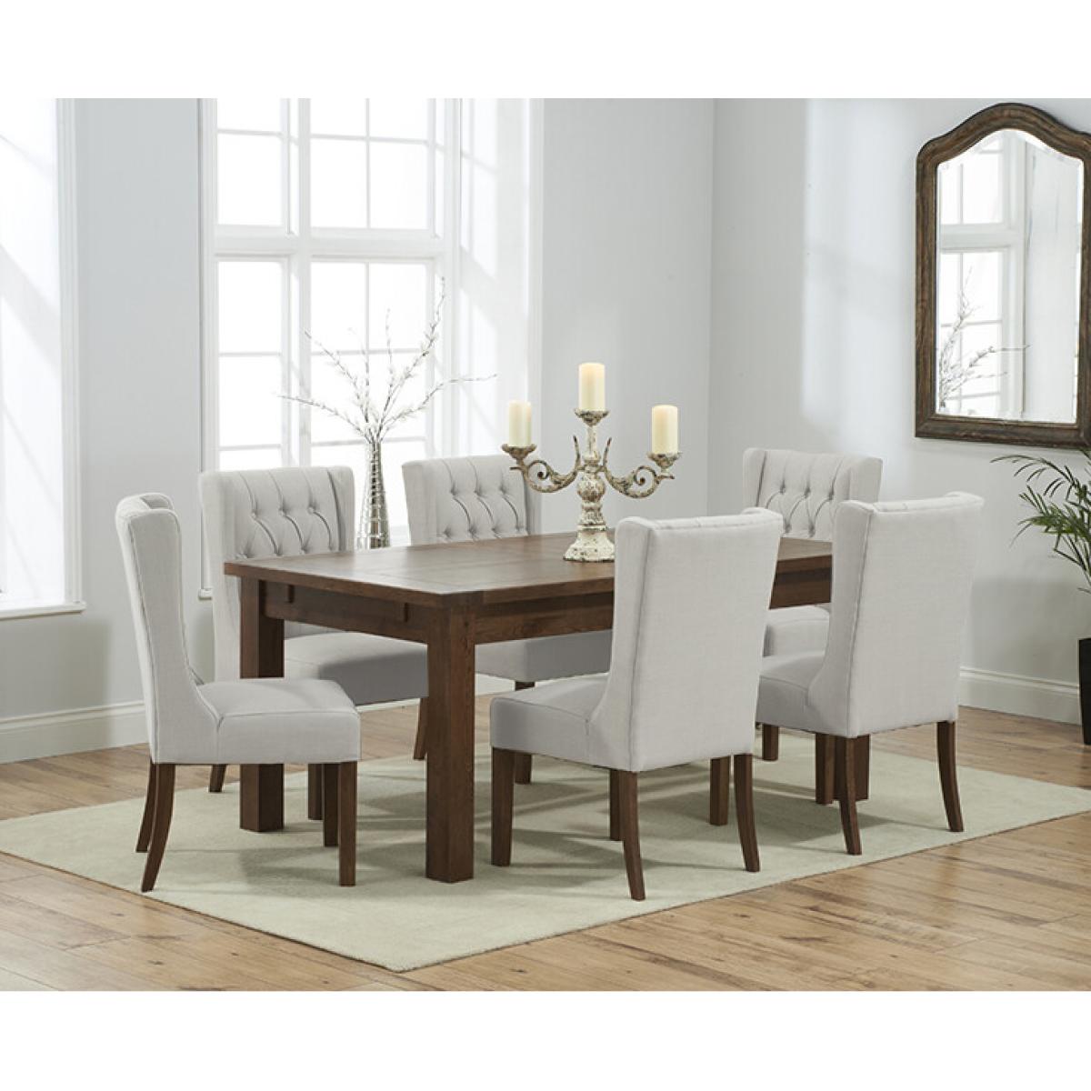 Kendal 150cm Solid Oak and Light Grey Painted Dining Table with 6 Light Grey Kendal Chairs – image 3