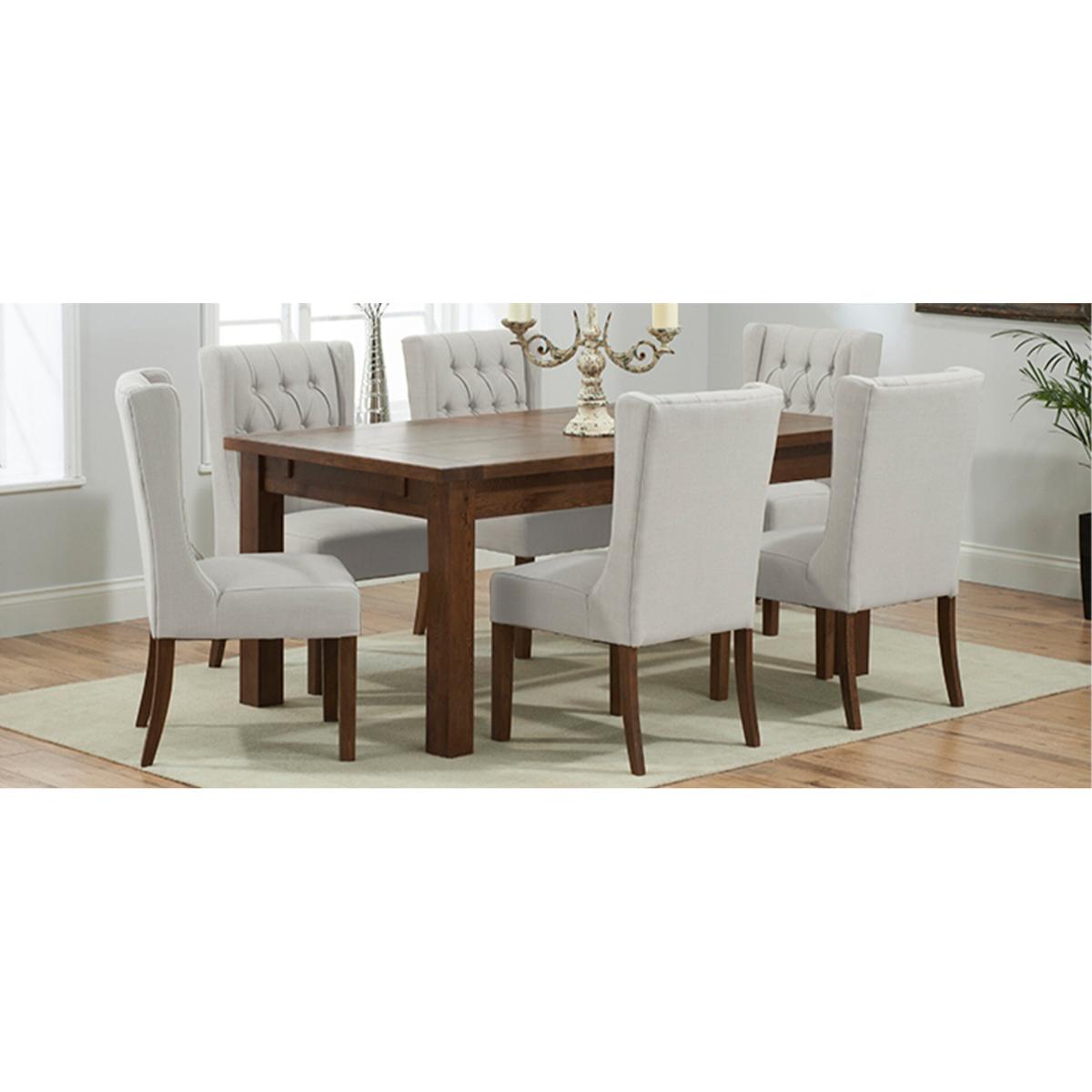 Kendal 150cm Solid Oak and Light Grey Painted Dining Table with 6 Light Grey Kendal Chairs – image 10