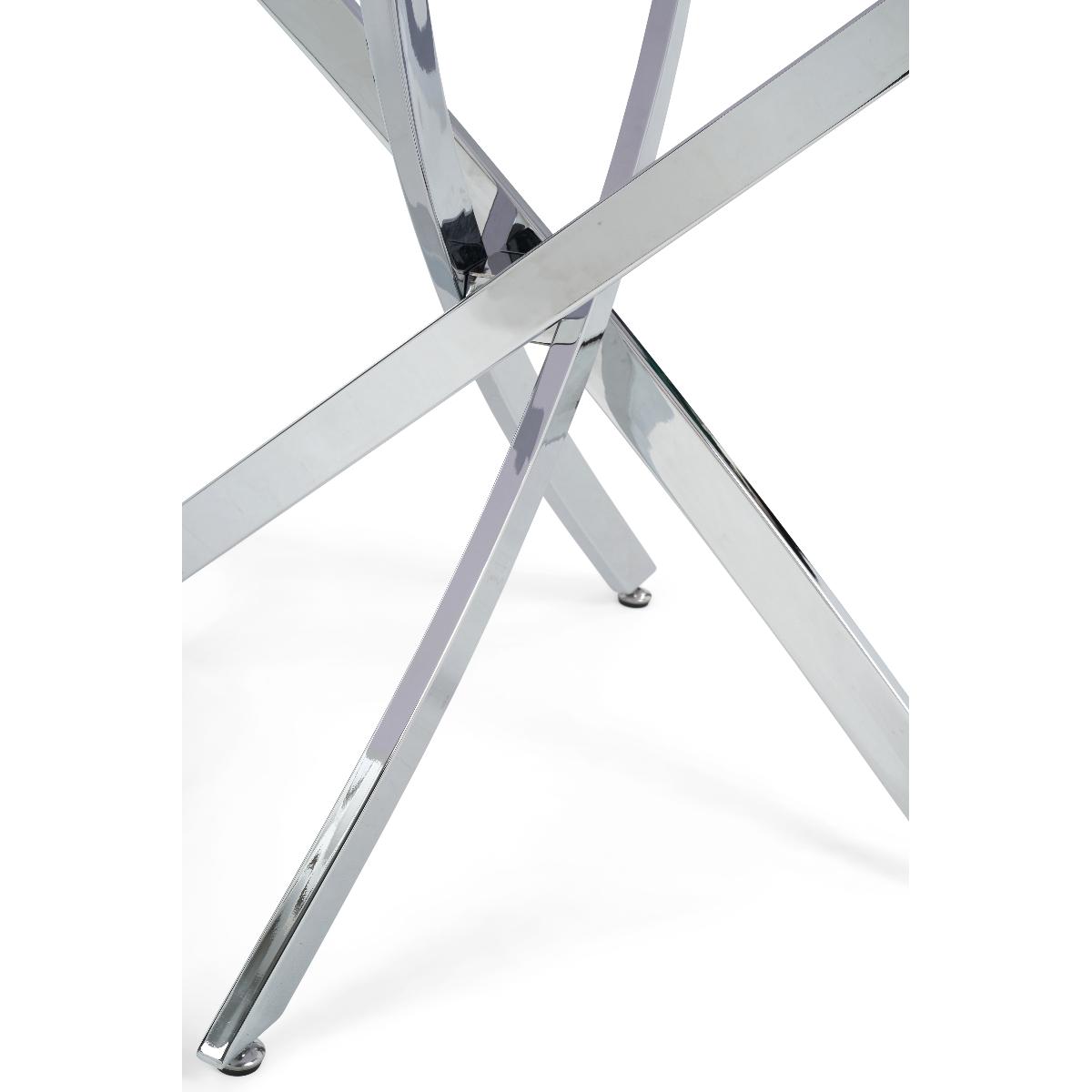 Carter 120cm Round White Marble Table With 4 Grey Angelo Chairs – image 9