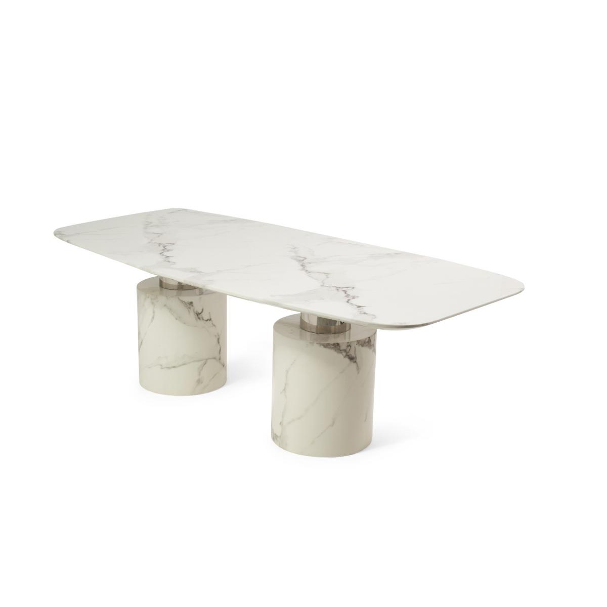 Antonio 220cm White Marble Table With 10 Grey Sophia Chairs – image 8
