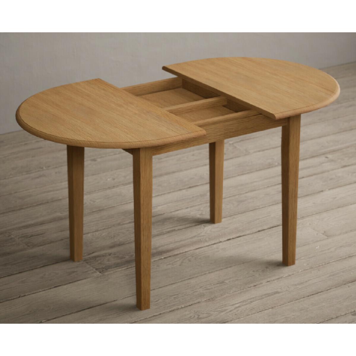 Extending Warwick Solid Oak Dining Table with 4 Blue Warwick Chairs – image 17