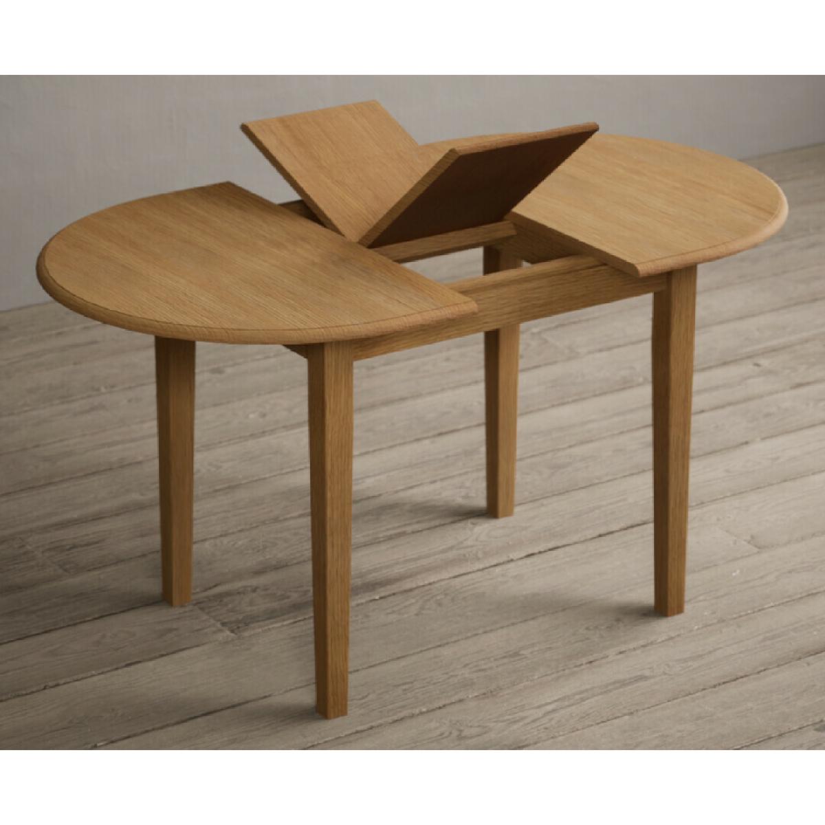 Extending Warwick Solid Oak Dining Table with 4 Blue Warwick Chairs – image 18