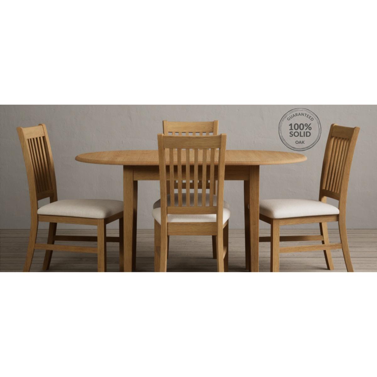 Extending Warwick Solid Oak Dining Table with 4 Blue Warwick Chairs – image 22