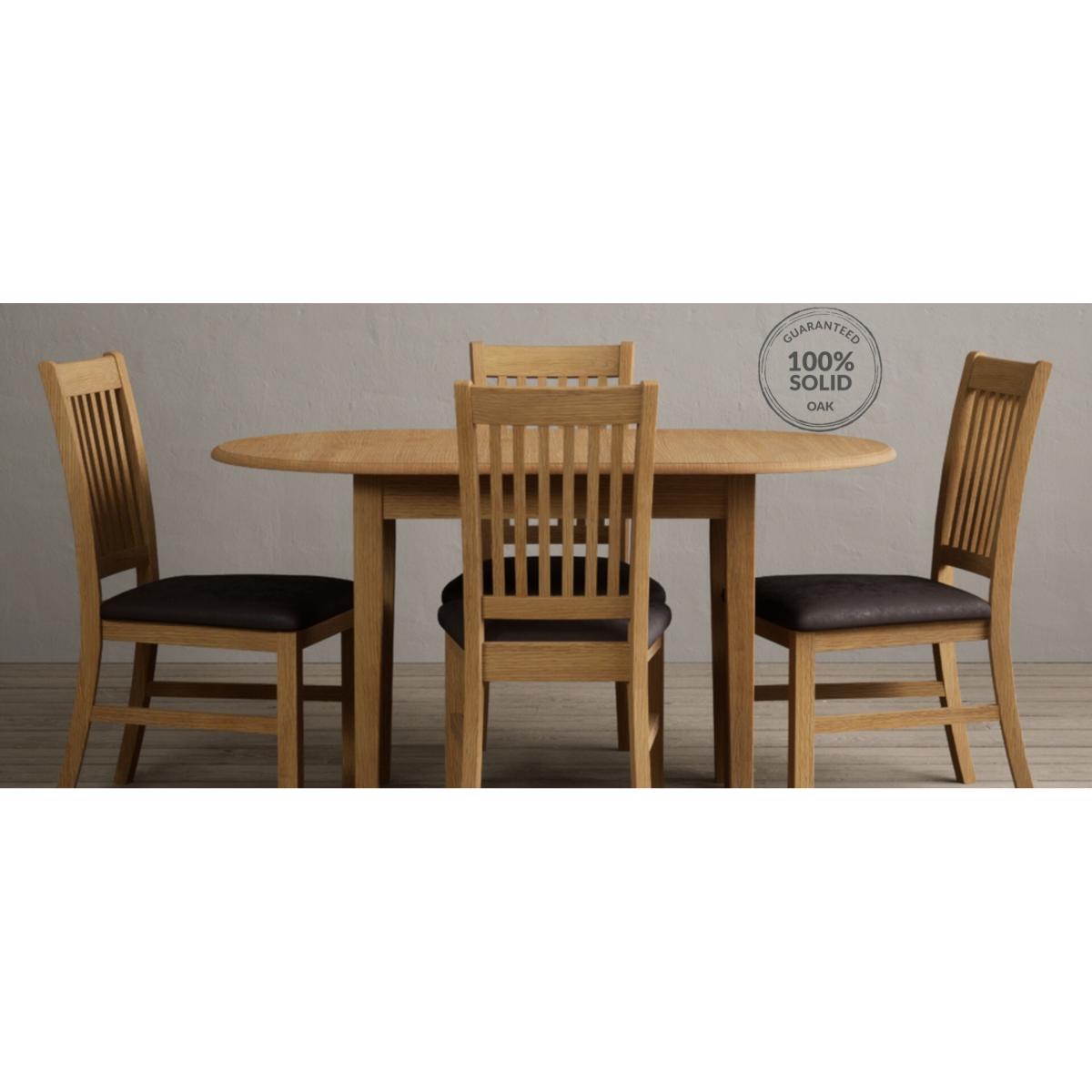 Extending Warwick Solid Oak Dining Table with 4 Blue Warwick Chairs – image 26