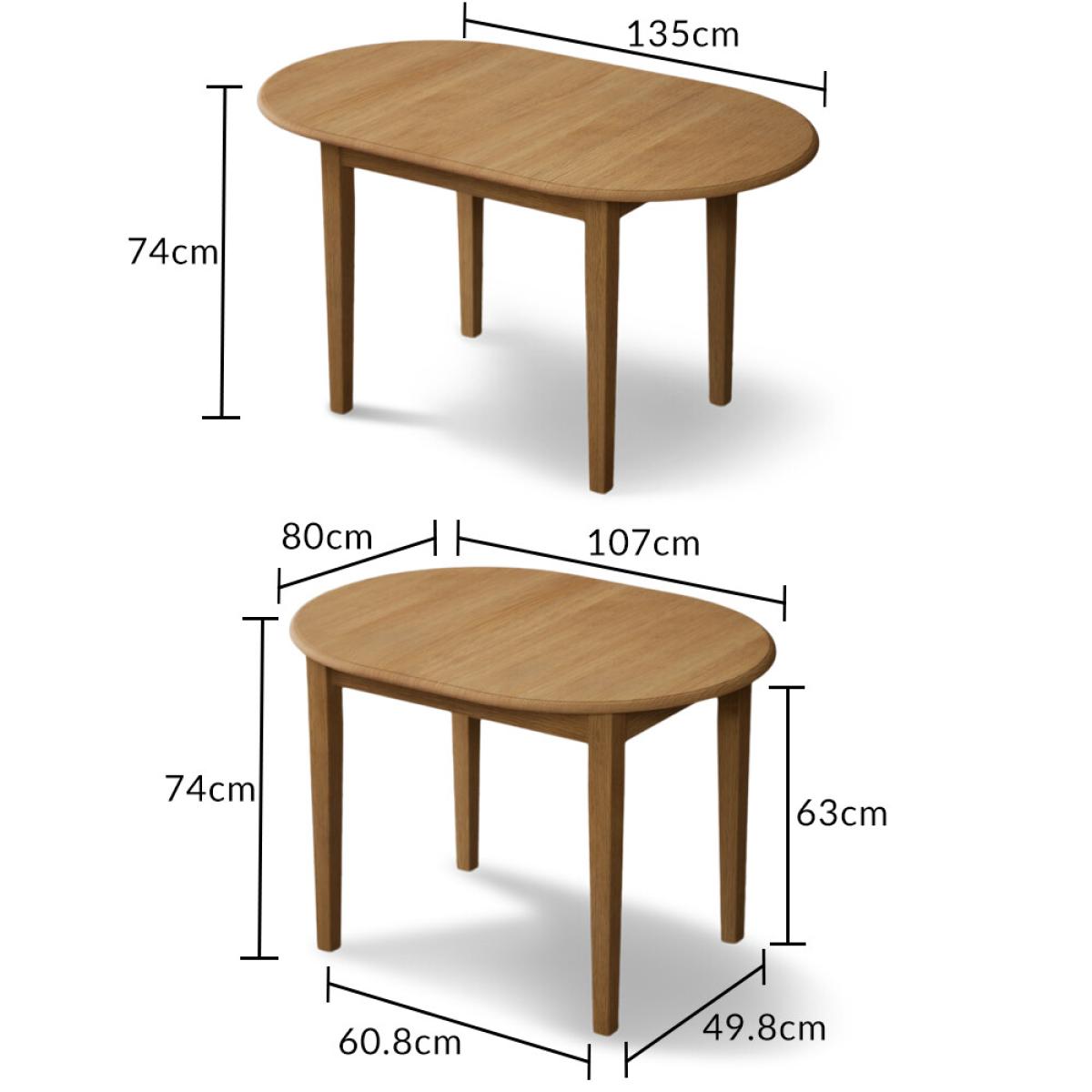Extending Warwick Solid Oak Dining Table with 4 Blue Warwick Chairs – image 27