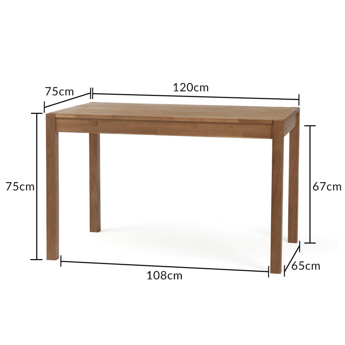 Oxford 120cm Solid Oak Dining Table With 6 Grey Lila Grey Plush Chairs – image 20