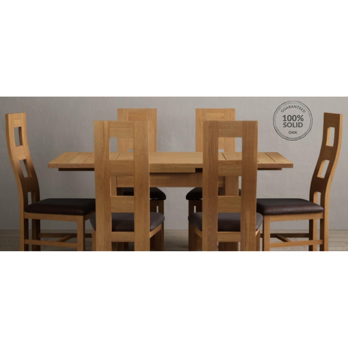 Extending Hampshire 90cm Solid Oak Dining Table With 4 Oak Flow Back Chairs – image 22