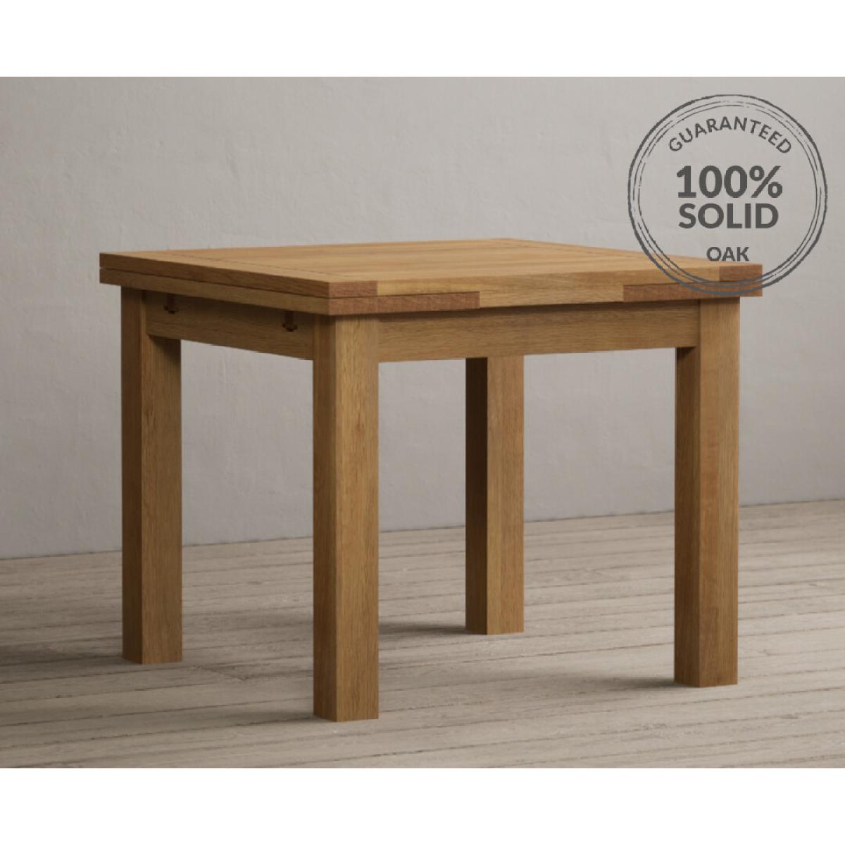 Extending Hampshire 90cm Solid Oak Dining Table With 4 Oak Flow Back Chairs – image 25