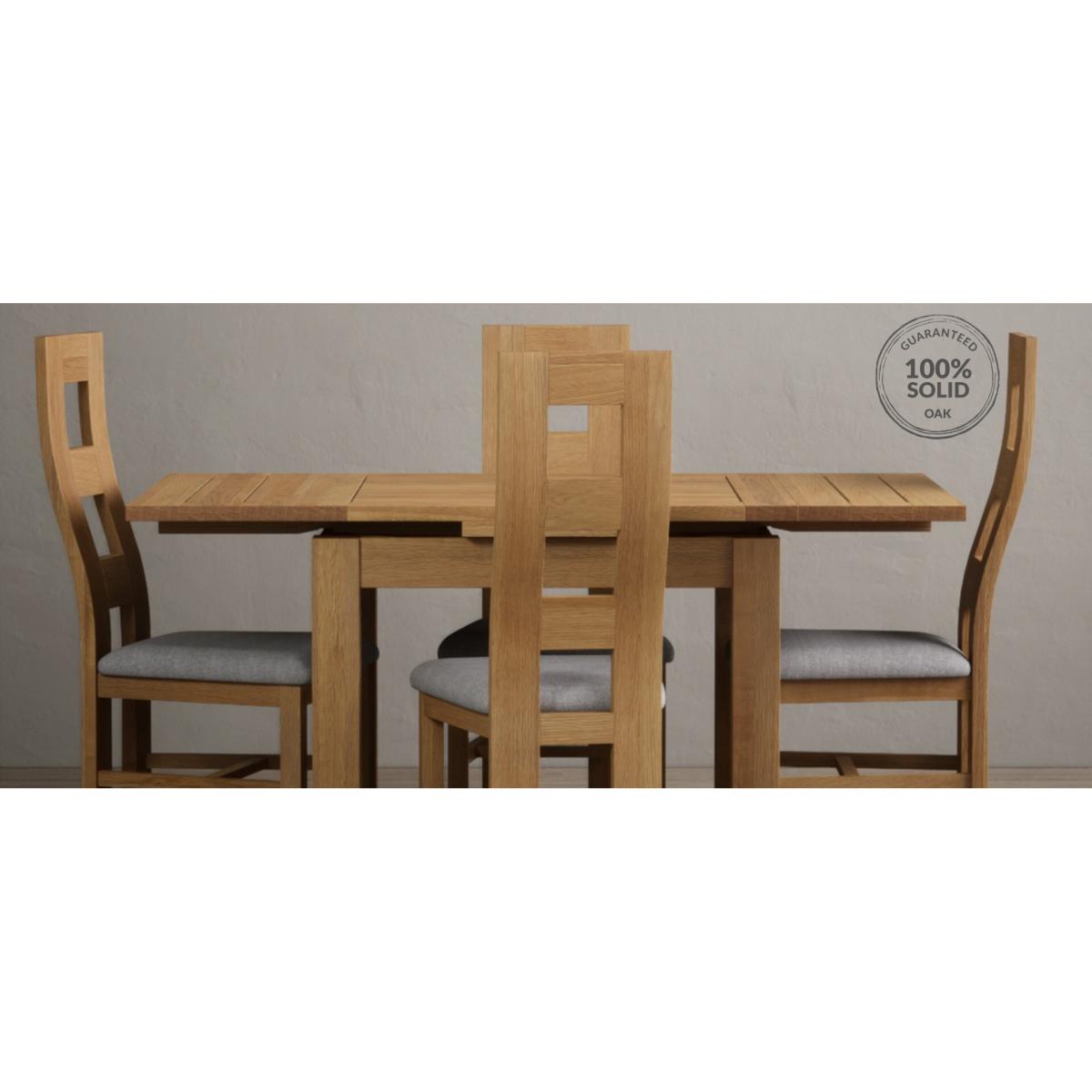 Extending Hampshire 90cm Solid Oak Dining Table With 4 Oak Flow Back Chairs – image 30