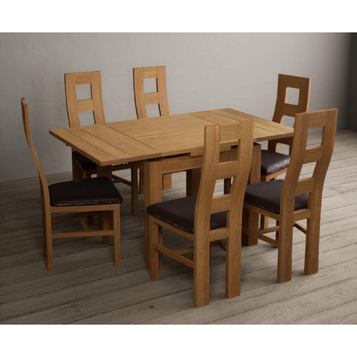 Extending Hampshire 90cm Solid Oak Dining Table With 4 Oak Flow Back Chairs – image 6