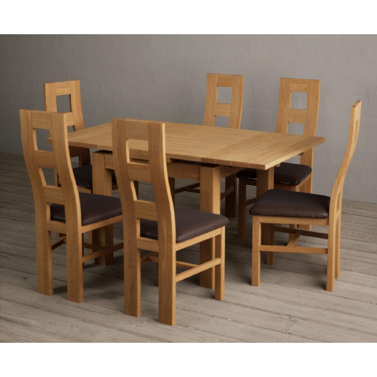 Extending Hampshire 90cm Solid Oak Dining Table With 4 Oak Flow Back Chairs – image 7