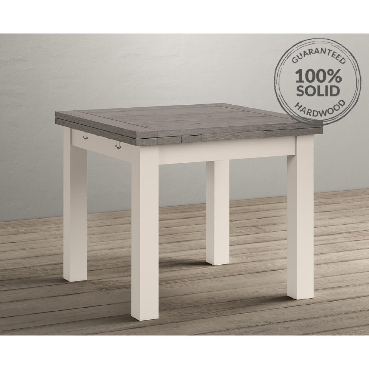 Extending Dartmouth 90cm Oak and Soft White Painted Dining Table With 4 X Back Chairs – image 12