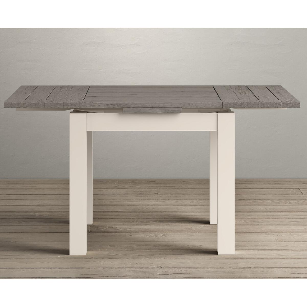Extending Dartmouth 90cm Oak and Soft White Painted Dining Table With 4 X Back Chairs – image 13