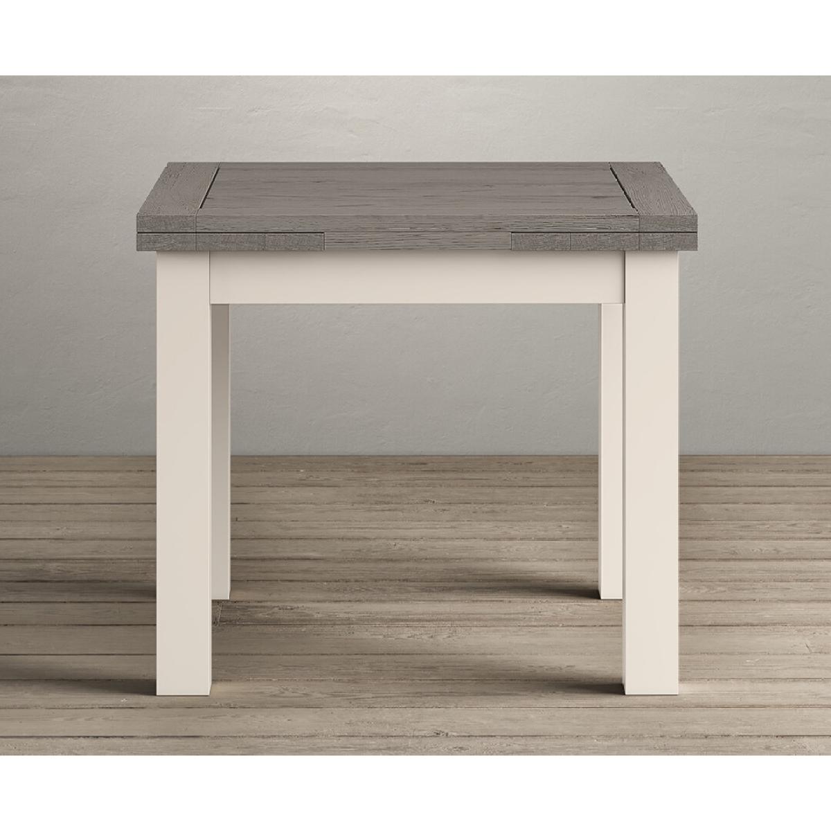 Extending Dartmouth 90cm Oak and Soft White Painted Dining Table With 4 X Back Chairs – image 14