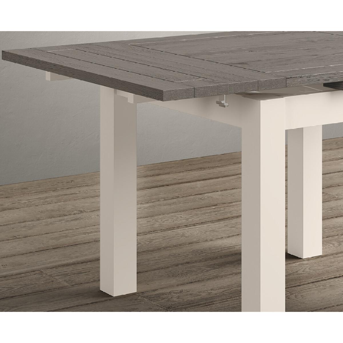 Extending Dartmouth 90cm Oak and Soft White Painted Dining Table With 4 X Back Chairs – image 15