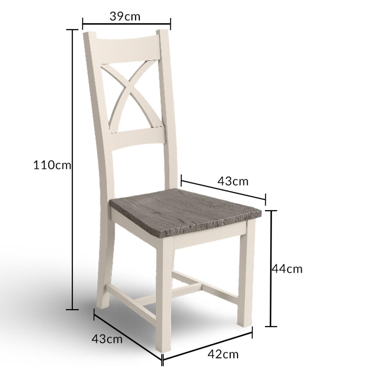 Extending Dartmouth 90cm Oak and Soft White Painted Dining Table With 4 X Back Chairs – image 19